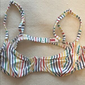 SOLID & STRIPED Colorful Striped Bikini Top
